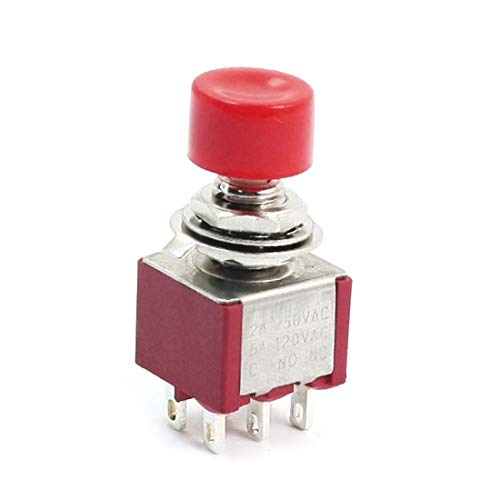 Нов LON0167 PS821M1 Моментно прикажано копче за црвено притискање Сигурен прекинувач за ефикасност DPDT AC250V 2A 120V 5A