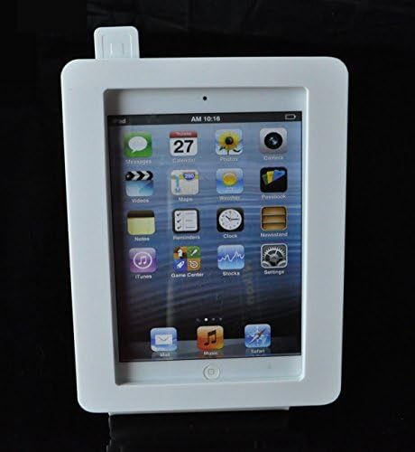 TabCare Компатибилен iPad Mini 1/2/3 Бело безбедносно куќиште со десктоп штанд за PayPal овде, локален регистар на Амазон, плоштад, лична карта за технолошки шатл, читач на карти