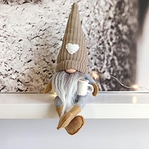 Овиво кафе гноми кадифен кафе бар декорација подарок кафе станица карирана шведска долга нога том gnome скандинавска фигура далечна