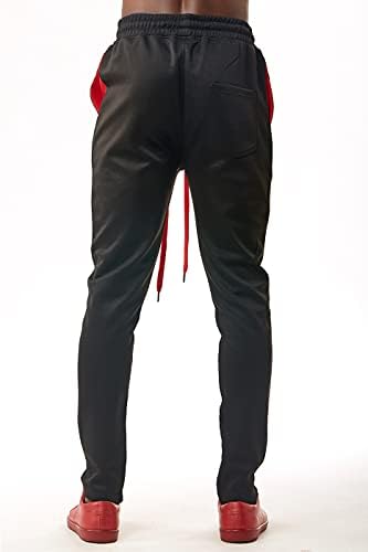 Bleecker и Mercer Mens Hip Hop Activewear Slim Fit Athertic Track Pants Pants, странични ленти за прицврстување на дното на дното