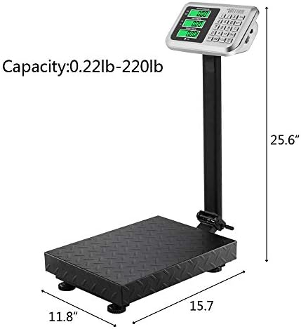Скала за електронска платформа за тежина на Tuffiom 220lb, дигитален кат скали за преклопување на тешки преклопници, LCD дисплеј со