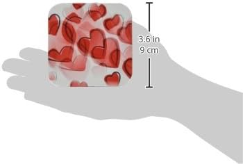 3drose CST_50606_1 Љубов Црвени Срца-Симпатична Уметност-Денот На Вљубените-Меки Подлоги, Сет од 4