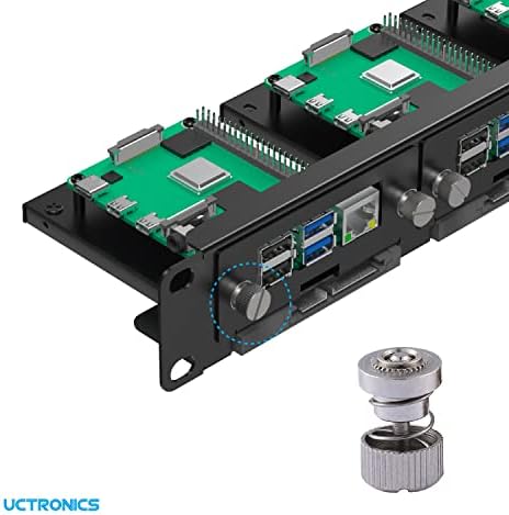 Uctronics 19 1u малина пи rackmount, заграда за SSD за какви било 2,5 SSD, држете до 5 табли со малина пи 4Б, предни со завртки за заробеништво