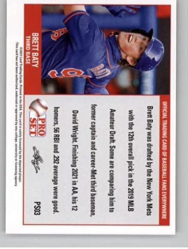 2021 Pro Set Red PS03 Brett Baty RC RC Rackie Baseball Trading Card