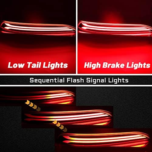 Pgtopone DRL Црвен LED Заден Браник Светло За Магла Дневна Светилка За Трчање Килибар Секвенцијален Led Трепкач Функција На Светлината Компатибилна