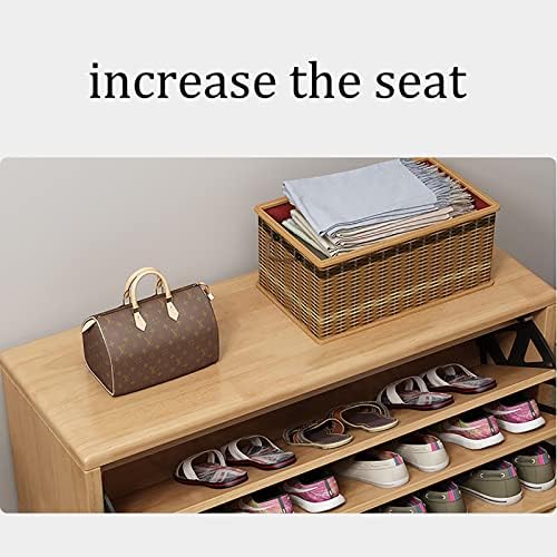 Zeelyde Rack Rack, Nordic Shape Storage Rack Shoe Stood, 3 полици организатор на чевли, столче за замена на чевли со перница,