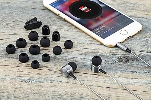 Betron B650 во слушалки за уво со микрофон - звук управувано од бас, алуминиумско тело, вклучувајќи совети за ушите S/M/L, Carry Case
