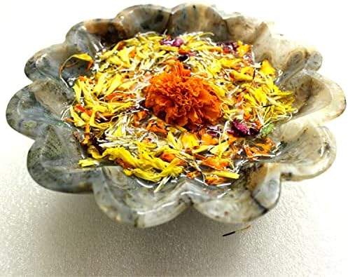 Jae со Jain Arts and Exports Moss Agate Crystal Bowl, декоративен цветен сад, рачно врежан редок кристален олтар за лекување сад за садови- 7,5 инчи