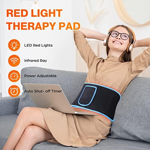 Појас за терапија со црвена светлина SuherCBD, 660Nm и 850nm инфрацрвена светлосна терапија завиткана терапија со црвена светлина за олеснување на болката во мускулите на п