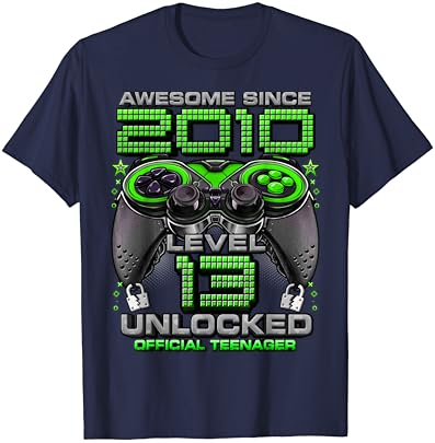 Ниво 13 отклучи прекрасно од 2010 година 13-ти маица за игри со роденден
