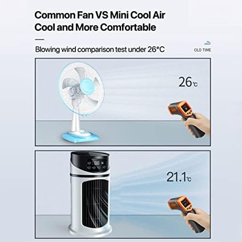 PLPLAAOO преносни климатизери, 5V 2AAIR вентилатор за ладење на климатик, мобилна мултифункционална ладилник за ладење на вентилатор