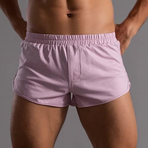 Bmisegm боксерски шорцеви за мажи пакуваат мажи летни цврсти памучни панталони еластична лента лабава брза суво случајна долна облека