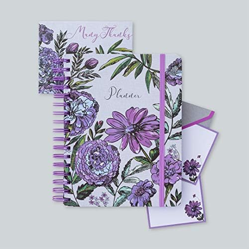 Вера Бредли Виолетова цветна коцка со 400 празни чаршафи и црно мастило, слатко држач за хартија за биро, ливада од лаванда