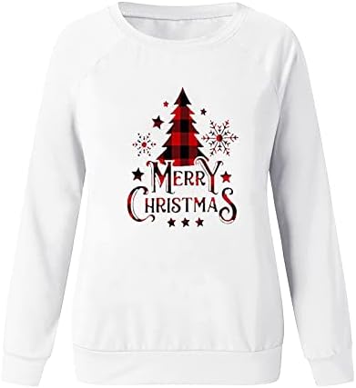 Fandream Mama Sweatshirts for Women Boat Reck Merry Christmas Tirtic Mairts Опуштени атлетски атлетски врвови за жени