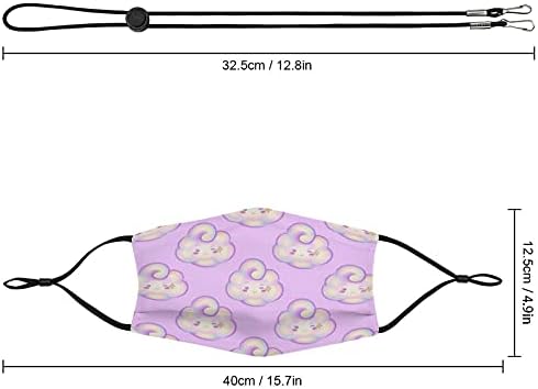 ZTPIC 10 парчиња исечена крпа маска за лице за еднократна употреба, маска за деца што може да се дише со ланјард, памучни маски прилагодливи за момчиња и девојчиња