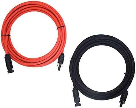 1 пар црна + црвена 10AWG соларна панел за продолжување на кабелот за соларна адаптер кабел со женски и машки конектори