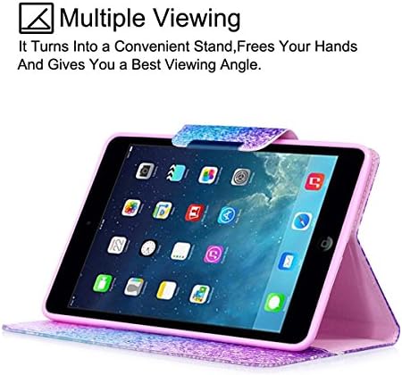 Newshine iPad Mini 1 2 3 4 Case, PU Flip Flip Stand Stand Cover Smart Case Cove со автоматски слотови за кредитна картичка за спиење/будење