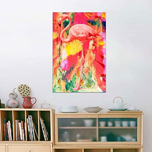 Qierdesign Canvas wallrt be flamingo framless artivers модерни wallидни украси за кујна спална соба дома