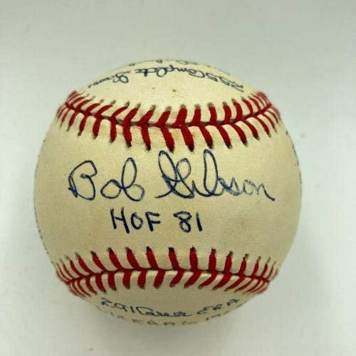 Боб Гибсон Потпиша Многу Испишан СТАТИСТИЧКИ Бејзбол Во Кариерата Реџи Џексон Коа-Автограмски Бејзбол