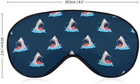 Маска за Спиење Со Шема на ајкула Мека Маска За Очи Покријте Ефикасно Засенчување Врзани Очи Со Еластичен Прилагодлив Ремен