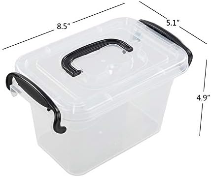 Фијазони Пластична Проѕирна Кутија За Складирање, Повеќенаменска Канта Со Капак, 1,5 Л, 6-Пакување