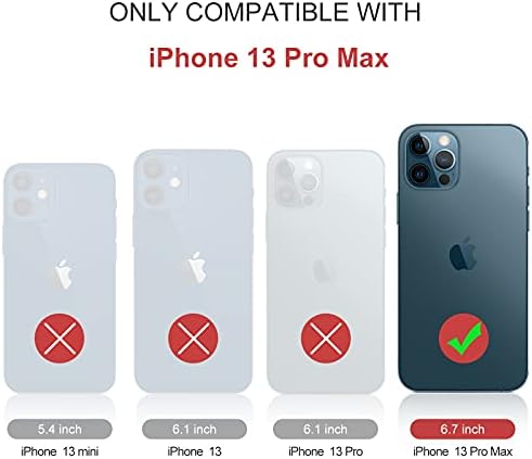 Куќиште За Магнетен Паричник CaseMe Дизајнирано За Iphone 13 Pro Max Flip Случај, Компатибилен Со Полнач MagSafe, Заштитна Футрола За Патент