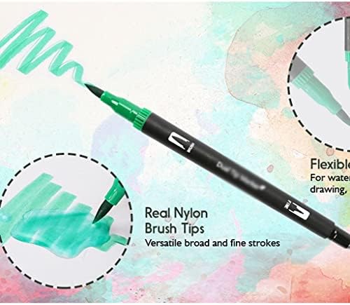 YFQHDD 36/48/72 бои акварел уметнички маркери Поставете четка пенкало со двојно врв фининер за цртање на канцелариски материјал за боење манга