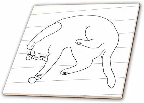 3дроза Симпатична преглед цртеж на мачка поставување и играње со топка-Плочки