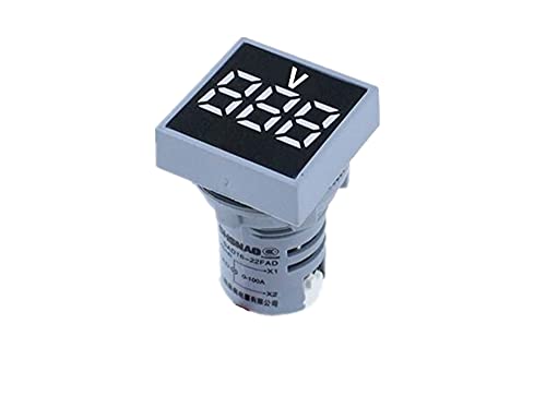 Kavju 22mm мини дигитален волтметар квадрат AC 20-500V напон на напон на напон на напон на напон LED индикатор за сила