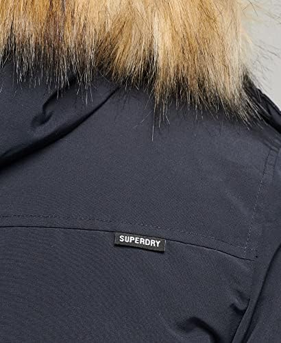 Superdry Mens Faux Fur Hooded Everest Parka јакна, опуштено вклопување