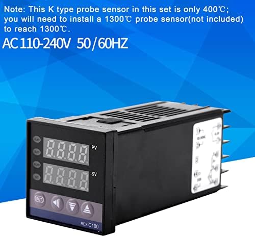 Дигитален термостат, 0 ℃ 1300 ℃ Аларм LED LED PID Контролер на температура комплети AC110V-240V за хемиска индустрија за електрична