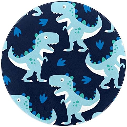 Llnsupply Round Kids Play Area reg Dinosaur navy сина расадник за килим, мека преклопна детска игра душек, екстра голем ползички килим за бебиња