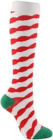 Смешно божиќно колено високо чорап за мажи мек памук топло меки новите цртани атлетски чорапи за жени Нова Година подароци