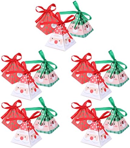 ВАЛИКЛУД корејска Кутија За Бонбони 15 парчиња Божиќни Кутии За Бонбони Пирамидална Кутија За Бонбони Кутии За Подароци Со Панделки Украсни