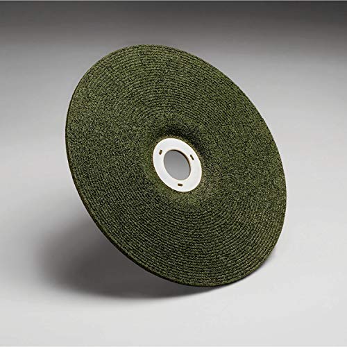 3М Зелен корпус сечење/мелење тркало, керамички алуминиум оксид, 4-1/2 дијаметар x 1/8 дебел, 7/8 дијаметар на центри, 36 ренчиња, 13300 вртежи во минута, зелена
