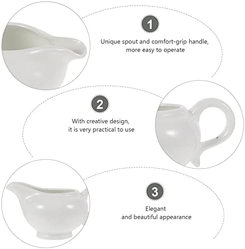 Ангоили 3 ПАРЧИЊА Кафе Млеко Крем Стомни, Бел Керамички Крем Со Рачка За Кафе Чај Млеко Сируп Облекување Служат