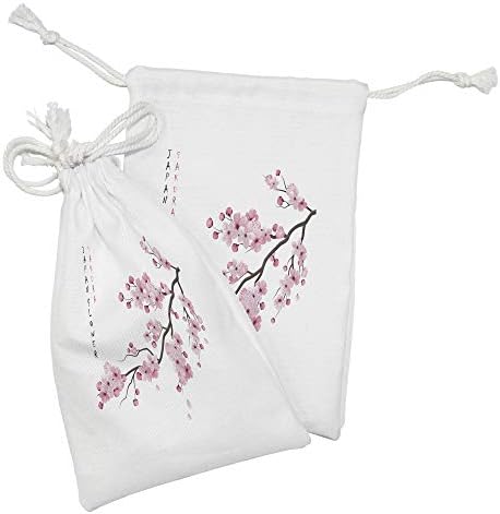Амбесон Исток Ткаенина Торбичка Во собата на 2, Илустрација На Јапонски Цреша Гранки Со Цветаат Цвеќиња Пролет Тематските Бохо Уметност,