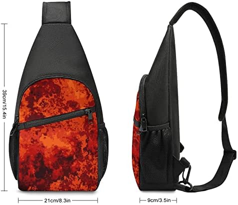 Апстрактни огнени пламени црвени камо трендовски прашка торба случајна крстода ранец ранец лесна торба за градите за пешачење за патувања