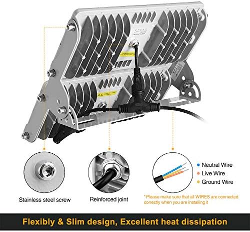 Безбедносни светла на YuyVHH на отворено, 10 пакувања, 200W 8000lm 6000-6500K, ладно бело IP65 водоотпорен, ETL сертифициран, надворешна безбедносна светлина за поплави за гаража, вн?
