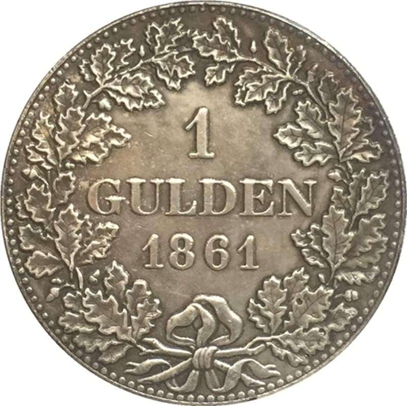 1861 германски Монети Бакарни Сребрени Антички Монети Монети Ракотворби Колекција дува