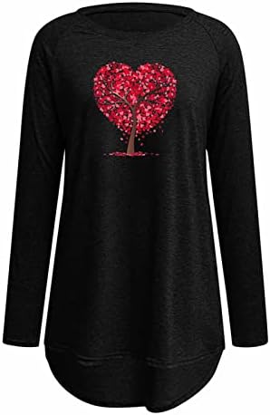 Маичка за блуза за женска летна есен удобност боја 2023 облека со долг ракав памук екипаж графички салон блуза 07