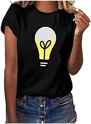 Женски врвови за тинејџерски девојки маица wummer кратка маица за кратки ракави смешни печатени обични фустани блузи плус големина туники
