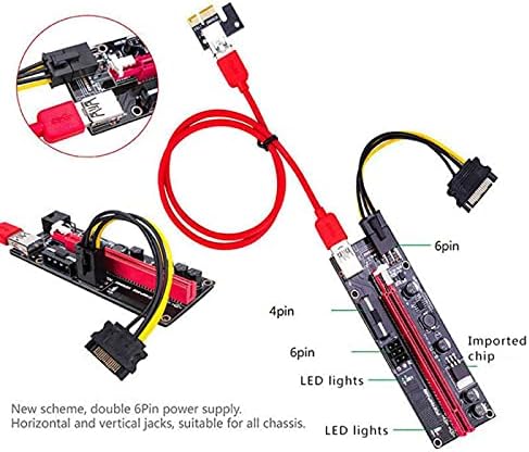 Конектори 1-5PCS USB 3.0 PCI-E Riser Ver 009S Express 1x 4x 8x 16x Extender Riser Adapter картичка SATA 15pin до 6 пински кабел за напојување-