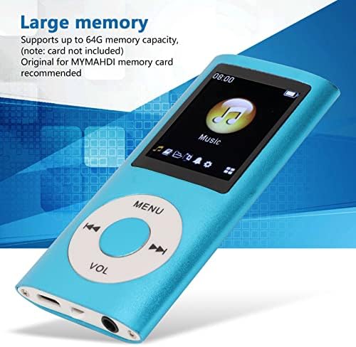 Mp3 Player, MP3 плеер со Bluetooth, стилски мултифункционален звук без загуба, тенок 1,8 инчен LCD екран преносен MP3 музички плеер, преносни