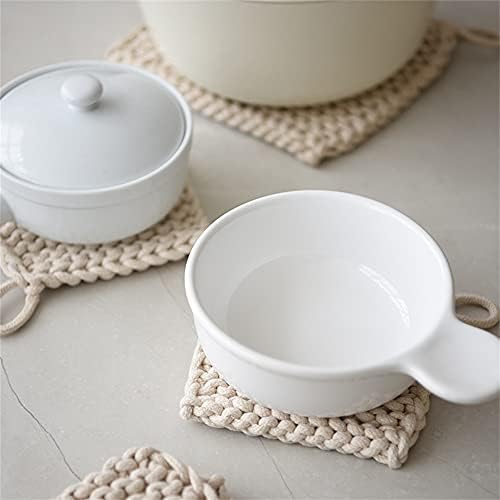 Дуја Креативно рачно изработен чист памук ткаен држач за тенџере за тенџере за тенџере држач за тенџере со чајник, држач за чај