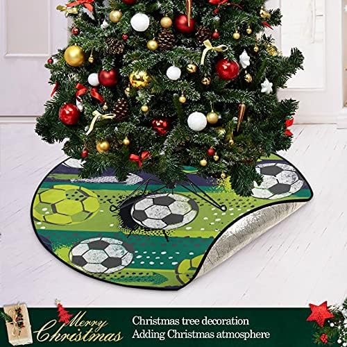 Фудбалска топка елка Мат водоотпорна дрво стока сад мат тепих под додаток за новогодишна елка за Божиќна облека за одмор дома 28 инчи