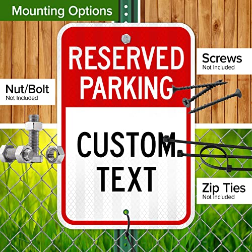 Резервиран знак за паркирање, сопствени знаци за паркирање за бизнис, големи 12х18 инчи, 3М рефлексивни алуминиумски метал без 'рѓа,