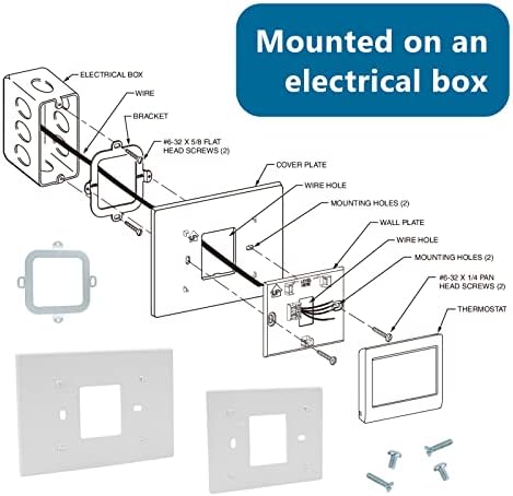 Wallидна плоча на термостат компатибилна со Honeywell Home THP2400A1027W Coverplate склопување wallидна плоча за монтирање -White