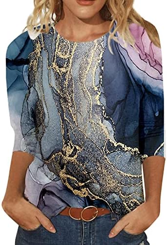 Akollsppnsy плус резервоарот за големина на врвови за жени со чамец вратот 3/4 ракав маица пеперутка печатена облека за роденденски кошули за роденденски