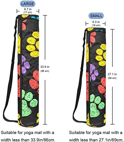 Јога Мат Торба, Шарени Шепа Отпечатоци Шема Вежба Јога Мат Превозникот Целосна Поштенски Јога Мат Носат Торба Со Прилагодливи Лента За Жени Мажи